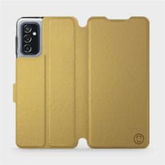 Mobiwear Flip pouzdro na mobil Samsung Galaxy M52 5G v provedení C_GOS Gold&Gray s šedým vnitřkem