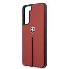 Ferrari FEOSIHCS21MRE hard silikonové pouzdro Samsung Galaxy S21 PLUS 5G red Off Track Leather Nylon Stripe