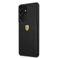 Ferrari FESPEHCS21LBK hard silikonové pouzdro Samsung Galaxy S21 Ultra 5G black On Track Perforated