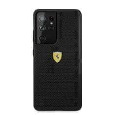 Ferrari FESPEHCS21LBK hard silikonové pouzdro Samsung Galaxy S21 Ultra 5G black On Track Perforated