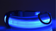 Palkar svítící obojek z popruhu pro psy 18-27 cm x 15 mm modrá