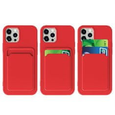 FORCELL Silikonové pouzdro s kapsou na karty Card Case pro Xiaomi Redmi Note 10 / Redmi Note 10S , červená, 9145576229675