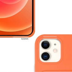 FORCELL Silikonové pouzdro s kapsou na karty Card Case pro iPhone 13 mini , oranžová, 9145576228272