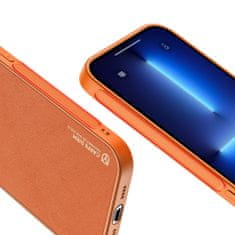 Dux Ducis Yolo kožený kryt na iPhone 13 Pro Max, oranžový