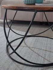 Bruxxi Konferenční stolek Betul, 60 cm, masiv sheesham