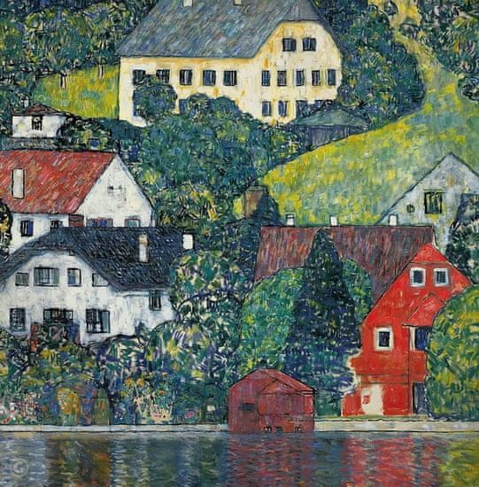 INFRADŮM Sálavý topný panel s potiskem "Gustav Klimt Domy nad Attersee" 80x60cm, 500w