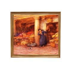 INFRADŮM Sálavý topný panel s potiskem v rámu "Benátský stánek s ovocem", 500w