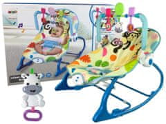 shumee Cradle Rocker Seat Chair 2v1 Blue Zebra Sounds Vibration