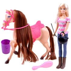 JOKOMISIADA Anlily Doll Jockey s koněm + doplňky ZA3919