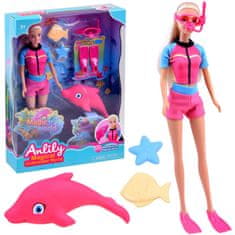 JOKOMISIADA Anlily Doll, plavkyně, potápěčka s delfínem ZA3923