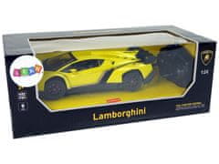 Lean-toys Sportovní Auto R/C 1:24 Lamborghini Veneno Žlutá 2.4 G Světla