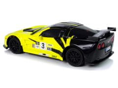 Lean-toys Auto Sportovní R/C 1:24 Corvette Žlutá C6.R 2.4 G Světla