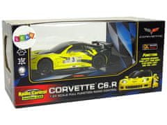 Lean-toys Auto Sportovní R/C 1:24 Corvette Žlutá C6.R 2.4 G Světla