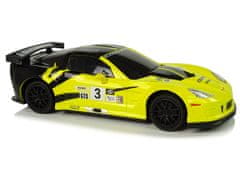 Lean-toys Auto Sportovní R/C 1:24 Corvette Žlutá C6.R 2.4 G Světla