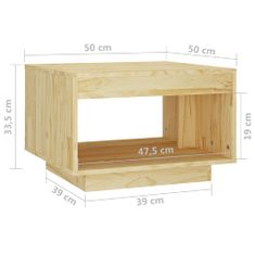 Greatstore Konferenční stolek 50 x 50 x 33,5 cm masivní borové dřevo