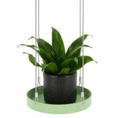 Vidaxl Esschert Design Závěsný podnos na rostliny, kulatý, zelený, velikost S