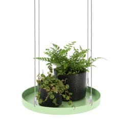 Vidaxl Esschert Design Závěsný podnos na rostliny, kulatý, zelený, velikost L
