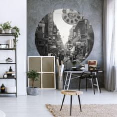 Vidaxl WallArt Kulatá nástěnná malba Hongkong staré časy, 190 cm