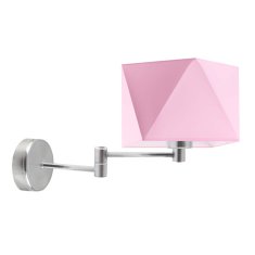 LYSNE.PL Nástěnná lampa HANOI kartáčovaná ocel rámeček, růžová