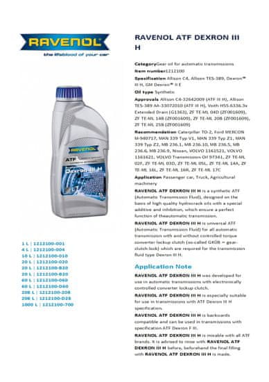 Automatikgetriebeöl Ravenol ATF 6HP Fluid (1000 ml)