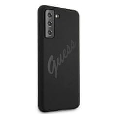 Guess GUHCS21MLSVSBK hard silikonové pouzdro Samsung Galaxy S21 Plus 5G black Script Vintage