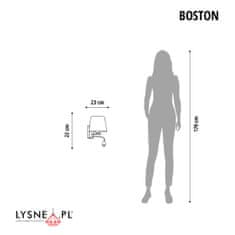 LYSNE.PL Nástěnná lampa se stínítkem BOSTON kartáčovaná ocel rámeček, světle růžová