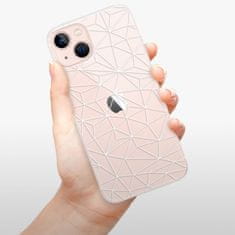 iSaprio Silikonové pouzdro - Abstract Triangles 03 - white pro Apple iPhone 13