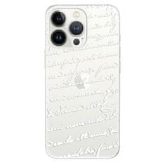 iSaprio Silikonové pouzdro - Handwriting 01 - white pro Apple iPhone 13 Pro