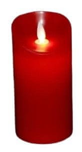 LED svíčka z vosku 7,5 x 15 cm pláp., červená
