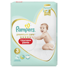 Pampers Premium Care Pants Vel.3, 70 Plenkových Kalhotek