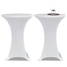 Vidaxl Potahy na koktejlový stůl Ø 60 cm, bílé strečové, 2 ks