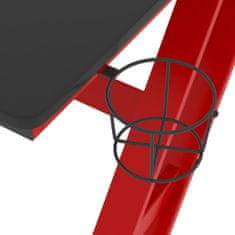 Greatstore Herní stůl s nohami ve tvaru ZZ černý a červený 90 x 60 x 75 cm