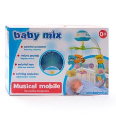 Baby Mix Kolotoč nad postýlku se světelným projektorem mátový