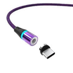 W-STAR W-Star magnetický USB kabel/ USBC, 3A, 1m černá fialová, KBMG2BV1C