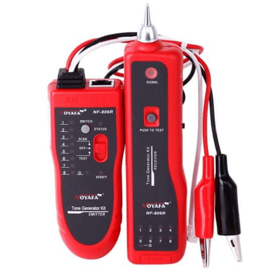 W-STAR W-Star Tester kabelů UTP WSNF806R, RJ45, RJ11, vyhledávací sonda, červená