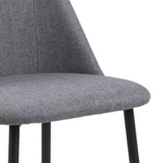 Design Scandinavia Jídelní židle Ines (SET 4ks), tkanina, šedá