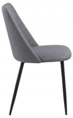 Design Scandinavia Jídelní židle Ines (SET 4ks), tkanina, šedá