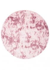 Chemex Koberec Hedvábí Měkký Hustý Chlupatý Kruh Mr-581 Dyed Růžová Vícebarevná 130x130 cm