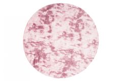 Chemex Koberec Hedvábí Měkký Hustý Chlupatý Kruh Mr-581 Dyed Růžová Vícebarevná 130x130 cm