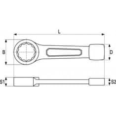 SOYATOO! YATO Klíč maticový očkový rázový 32 mm