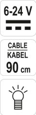 YATO Zkoušečka napětí 6-24V kabel 90cm