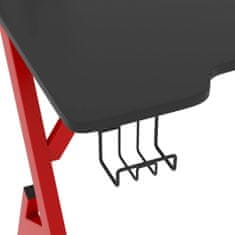 Greatstore Herní stůl s nohami ve tvaru Y černý a červený 90 x 60 x 75 cm