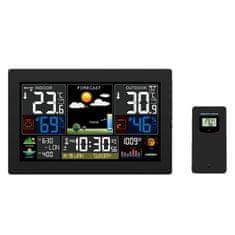 Solight meteostanice, XL barevný LCD, teplota, vlhkost, tlak, RCC, černá, TE81XL