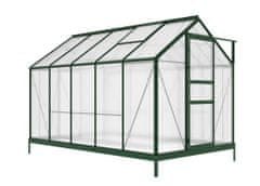 IWHOME Zahradní skleník DEMETER A101-D 5,93m² green 201x190x312 cm PC 4 mm + základna IWH-10270004