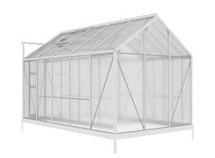 IWHOME Zahradní skleník DEMETER A101-D 5,93m² alu 201x190x312 cm PC 4 mm + základna IWH-10270003