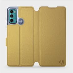 Mobiwear Flip pouzdro na mobil Motorola Moto G60 v provedení C_GOS Gold&Gray s šedým vnitřkem