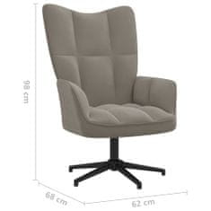 Vidaxl Relaxační křeslo se stoličkou světle šedé samet