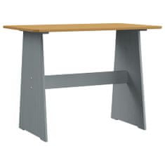 Greatstore Jídelní stůl s lavicí medově hnědý a šedý masivní borové dřevo