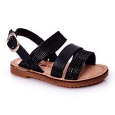 Dětské třpytivé sandály Black Natalie velikost 20