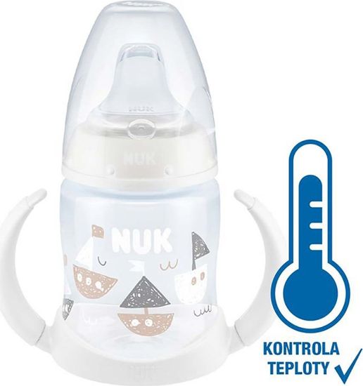 Nuk Kojenecká láhev na učení s kontrolou teploty 150 ml bílá